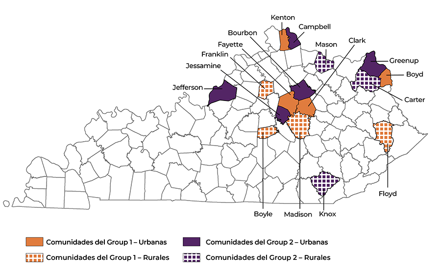 Mapa de Healing Communities en Kentucky